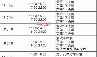 2022WTT澳门冠军赛赛程